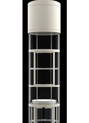 Жилищен асансьор на вила с кръгла кабина със стъклен вал